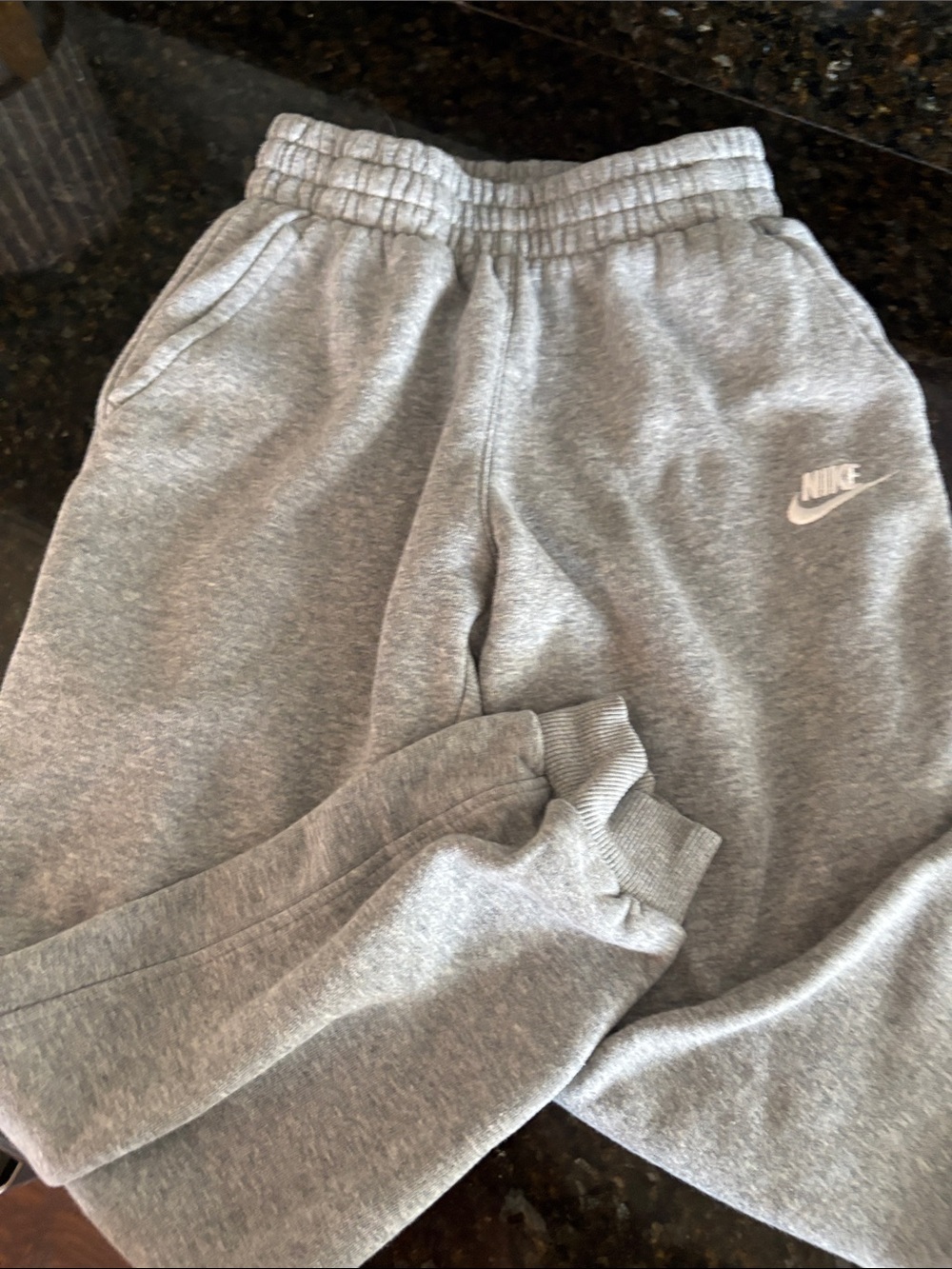 Nike Kids Gray Heather Fleece Jogger Sweatpants